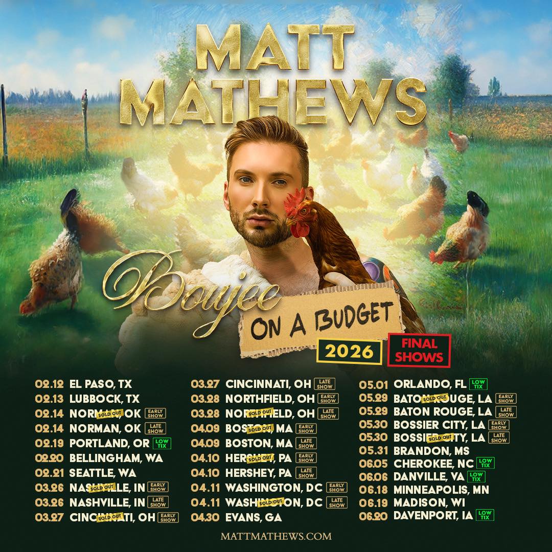 Matt Mathews Boujee On A Budget Tour Poster 2026